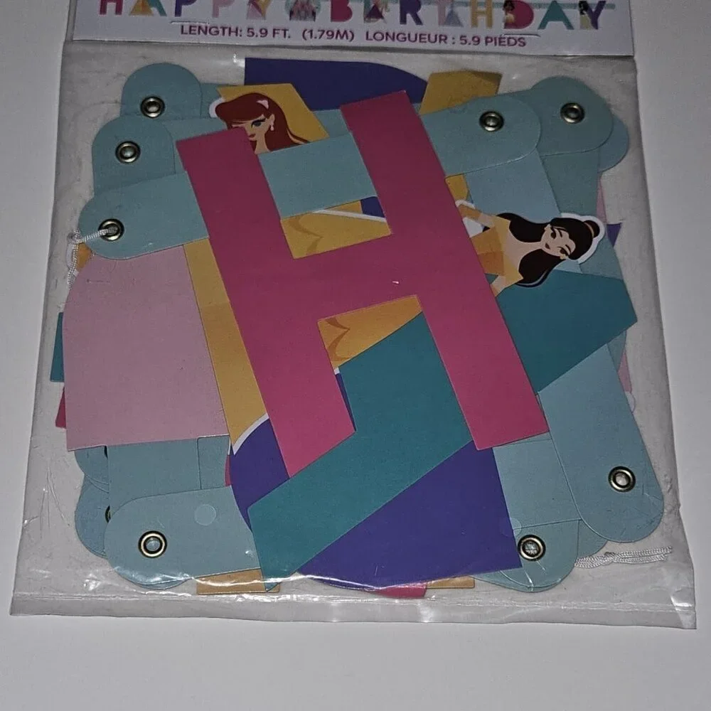 NEW Disney Princess Happy Birthday Banner Unique Party Supplies Decoration